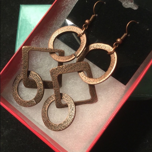 MariMeg Curio Closet Jewelry - Copper Geometric Earrings